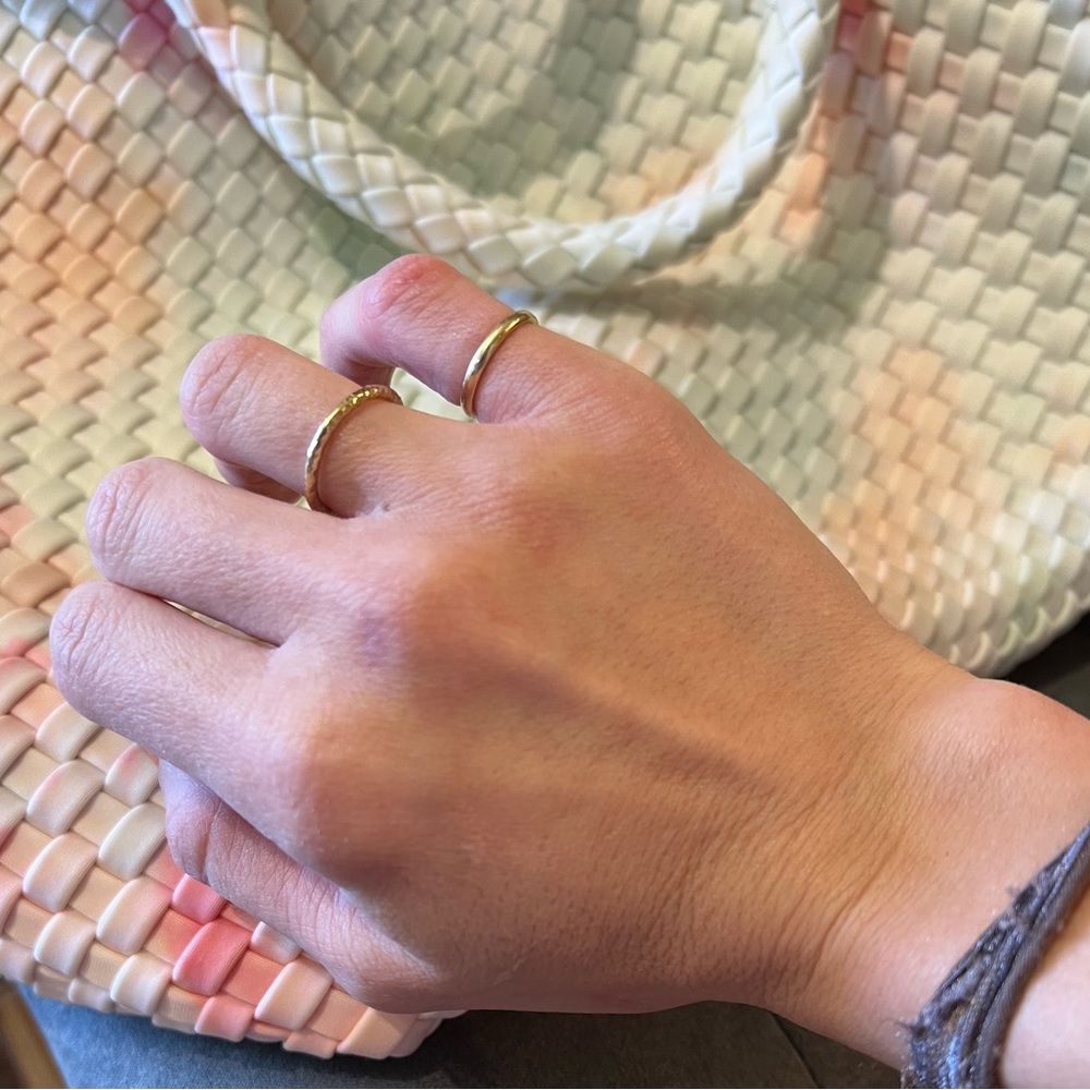 14k gold pinky ring and hammered band - Bundle of 2- LOWER OFF POSH